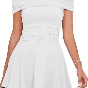 Kaximal White Dress Off Shoulder and Ruched Corset NWT
